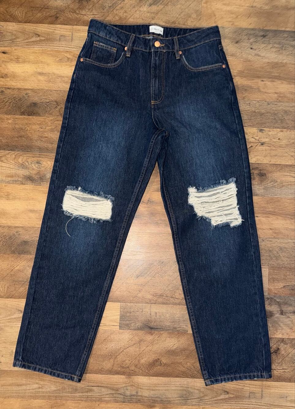 The drop women’s distressed Luca high blue jeans - Picture 1 of 16